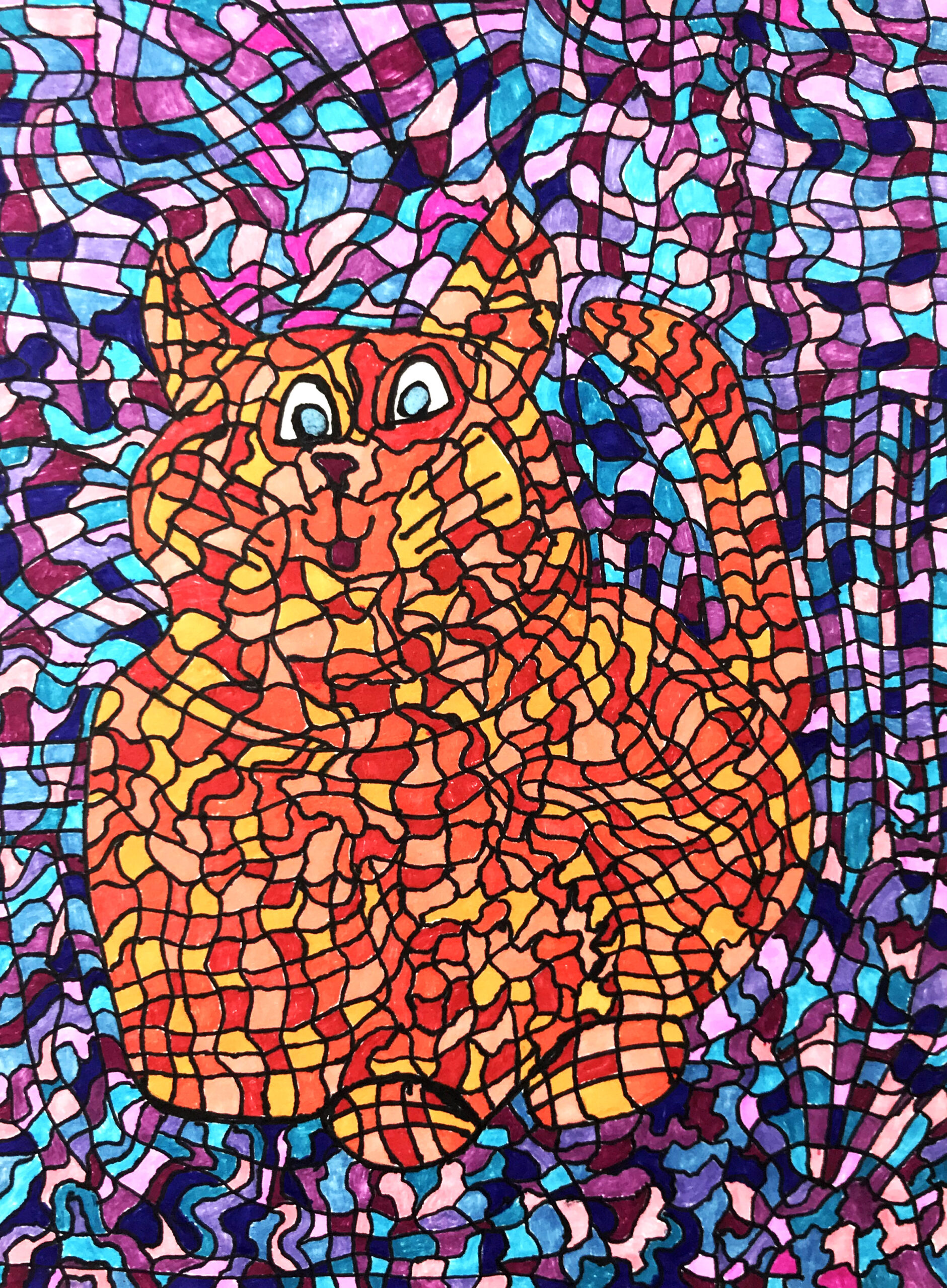 ame soeur illustration co-branded cat floor mat / Mercedes meow