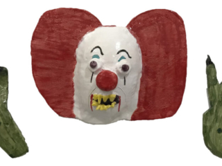 LISA GREEN, Pennywise the Clown from It, ceramic, 28×13 x4, $80