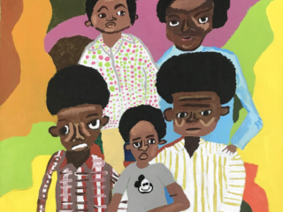 Lisa Green, The Jackson Five, acrylic on canvas, 24x24, $150